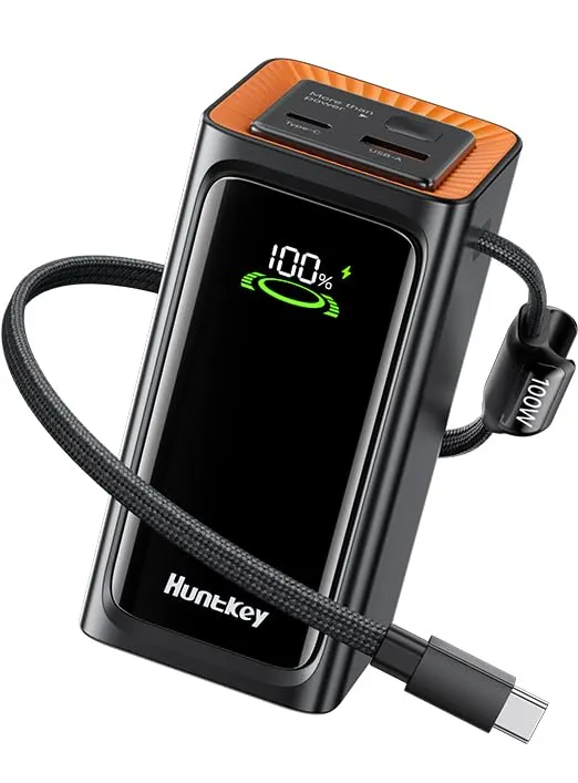 Huntkey Power Bank 20000mAh, Portable Battery Charger 100W, Battery Pack for iPhone, Powerbank Fast Charging Compatible with iPh