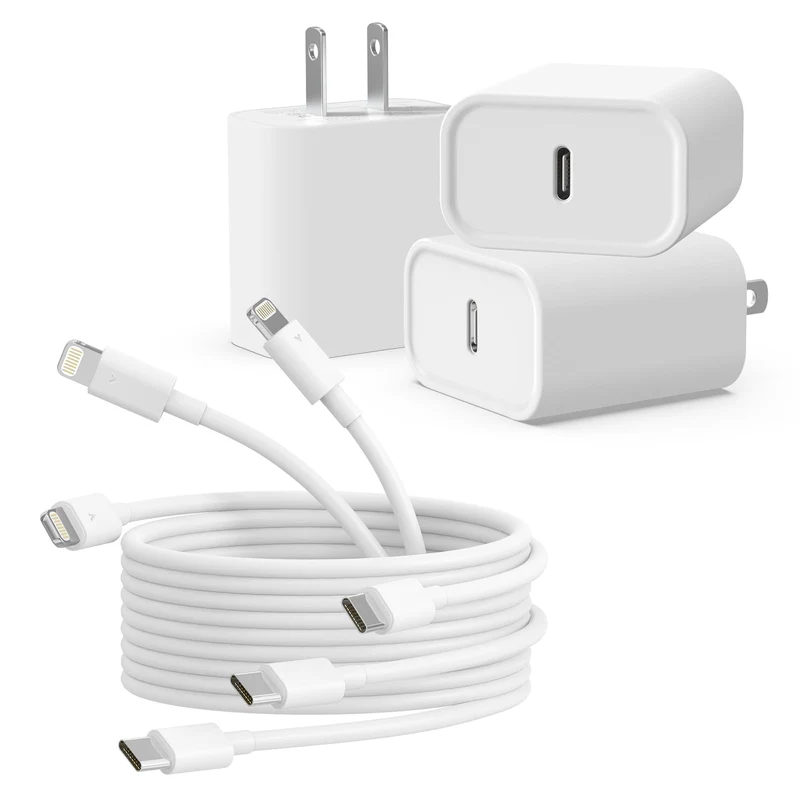 3Pack iPhone Charger [MFi Certified] USBC Wall Charger with Lightning Cable