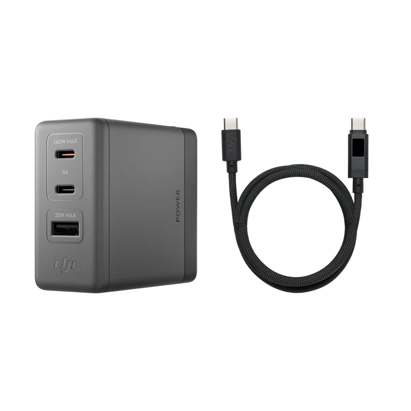 DJI Power 140W GaN Charging Combo, 7A Digital Display Cable (1 m) Included