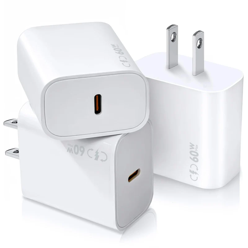 4060W USB C Charger Block for iPhone 17 Fast Charging,3Pack USB Type C Charger Blocks Max Output 60W Fast Charging Compatible w