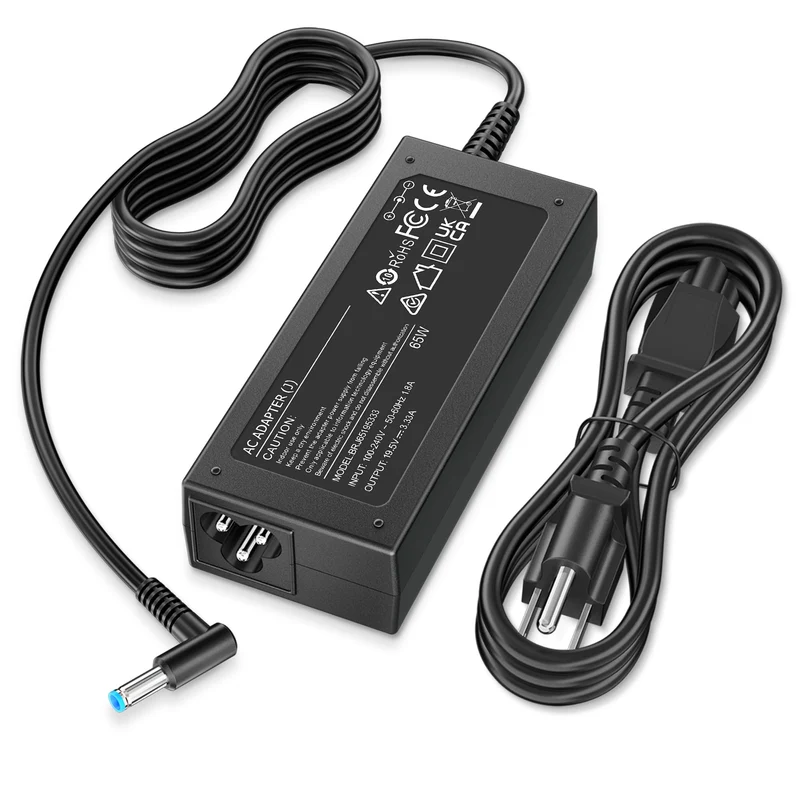 Charger Compatible with HP Laptop Computer 65W 45W Smart Blue Tip 4.5mm