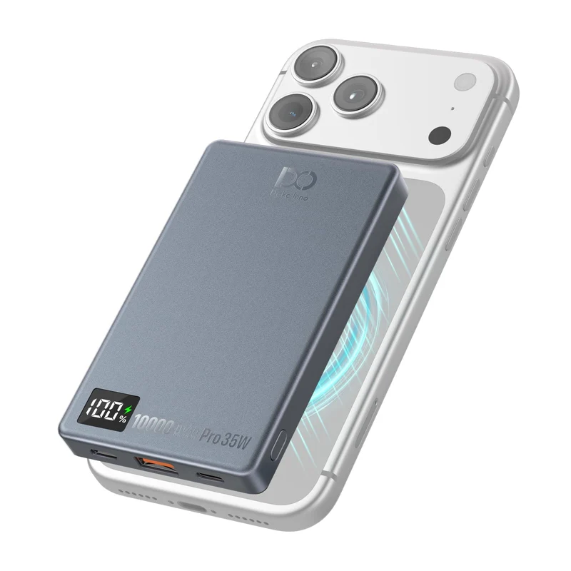 Magnetic Power Bank 10000mAh, PD 35W Fast Charging Portable Charger, Gray