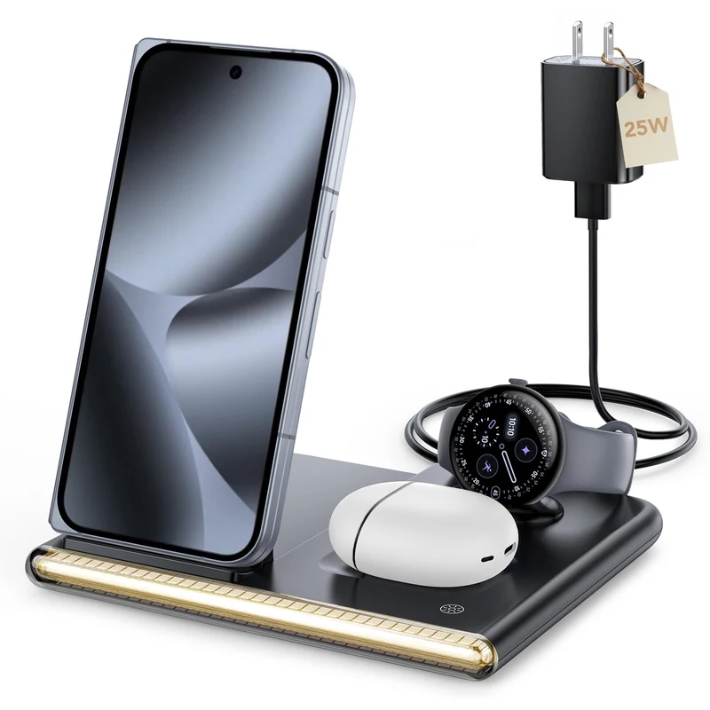 3 in 1 Wireless Foldable Charging Station for Google Pixel Watch 5 4