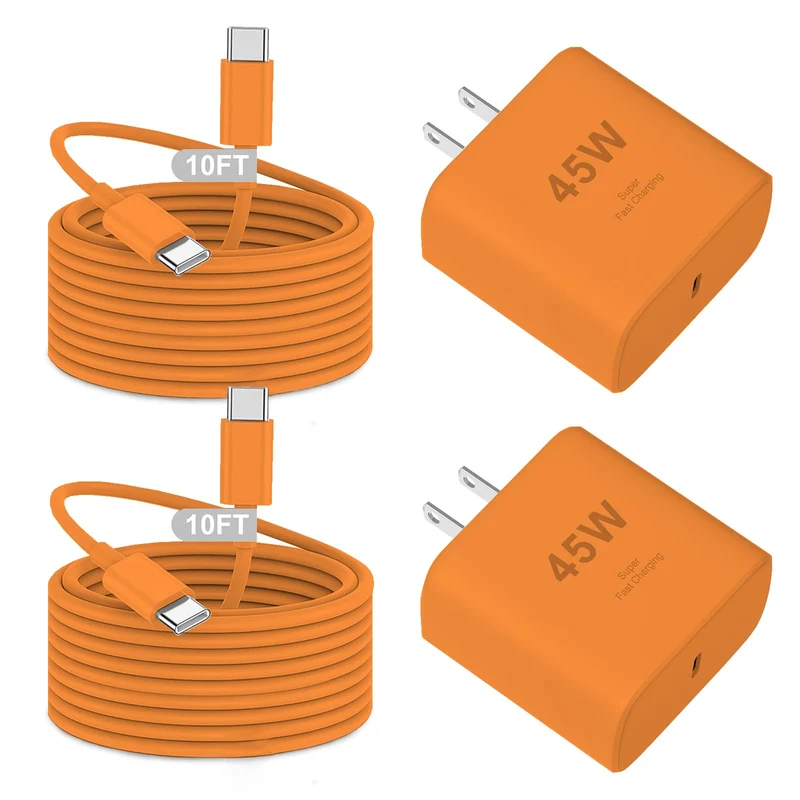 EzonEZoff iPhone Charger Fast Charging,2Pack 45W USB C Super Fast Charger&10FT Type C Charging Cable Cord for iPhone 17e/17 Pro