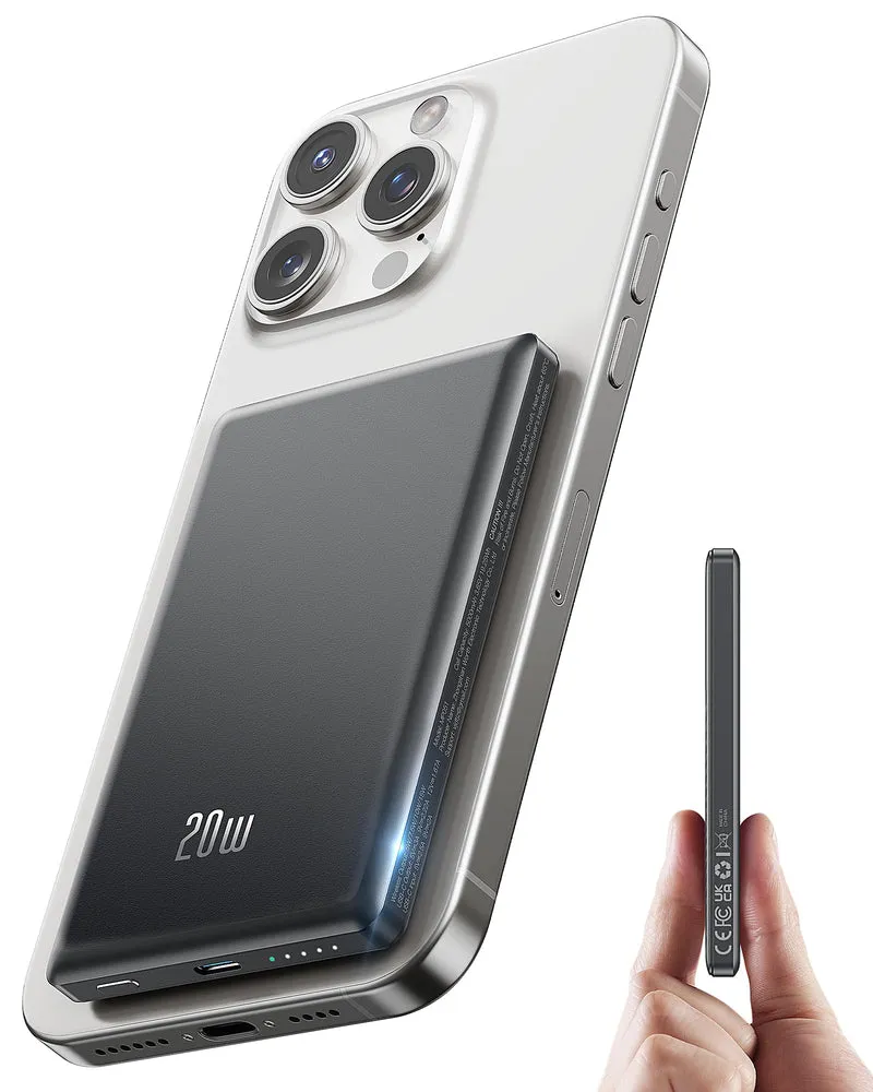 for Magsafe Power Bank iPhone, Ultra Slim Magnetic Portable Charger 5000mAh