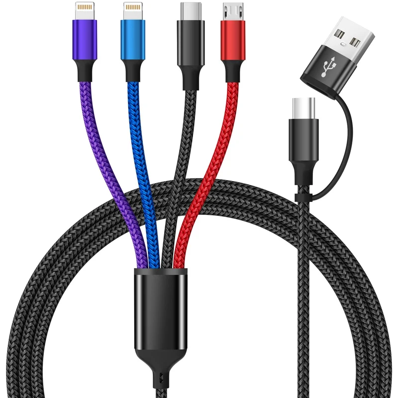 4 in 2 Multi Charging Cable, Dual IP Charging Cord with TypeC & Micro