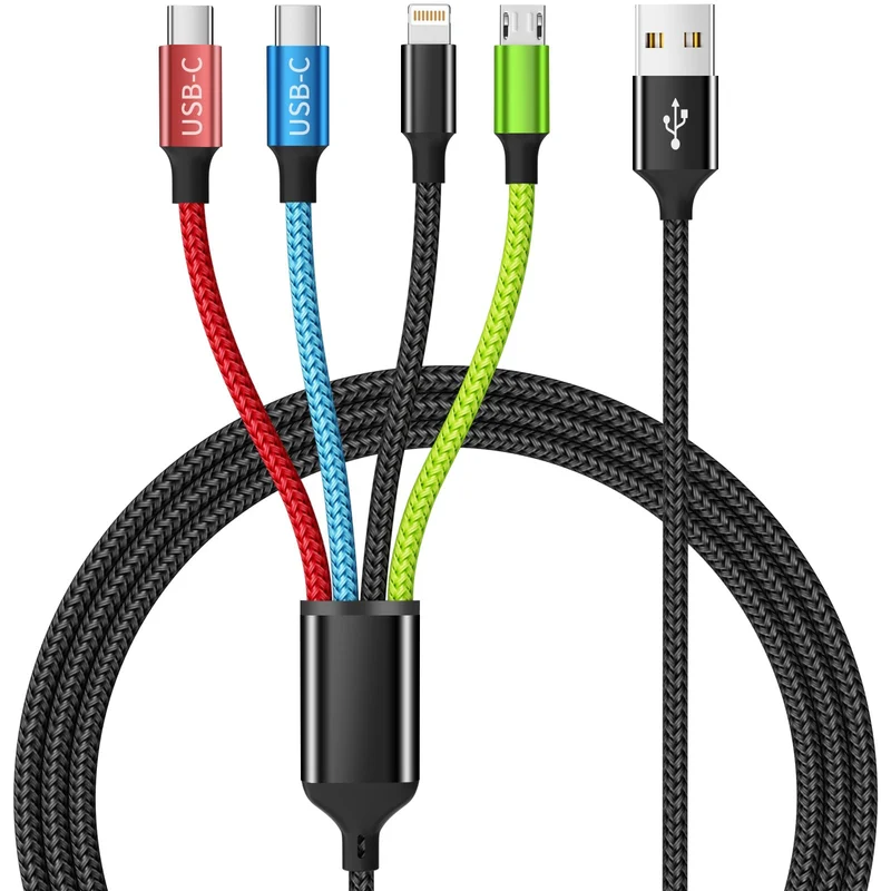 Firsting Dual TypeC 4 in 1 Multi Charging Cable, 1Pack 5FT