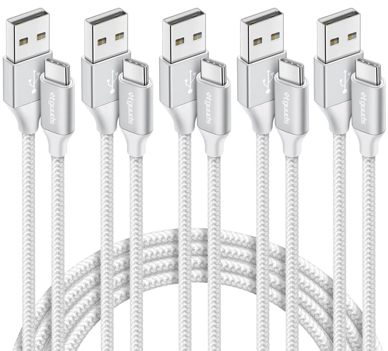 etguuds USB A to USB C Cable, 5Pack (3/3/6/6/10 ft) Fast Charging Type C