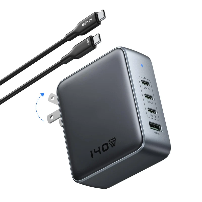 140W USB C Charger Block, 4Port GaN PD3.1 PPS Fast Laptop MacBook Adapter