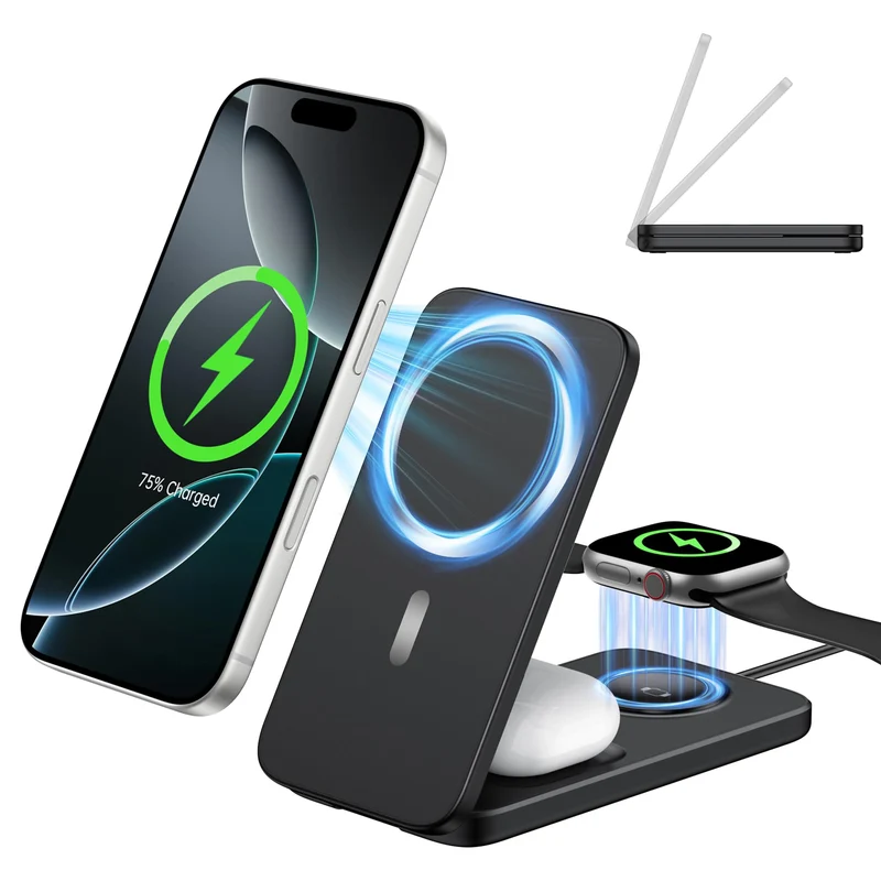 XNYAND 3 in 1 Wireless Charging Station for iPhone, Apple Watch & AirPods