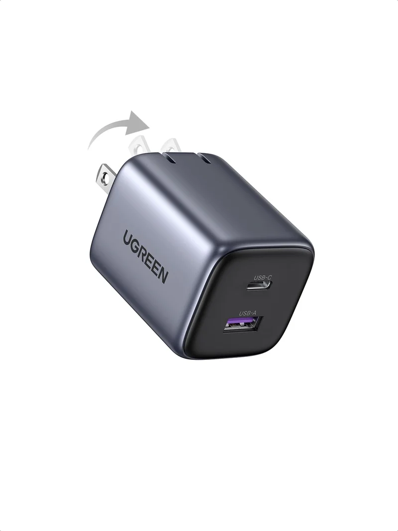 UGREEN 35W USB C Charger for iPhone 17 Fast Charging, Nexode 2Ports GaN Foldable PPS Compact Fast Wall Charger Block for iPhone