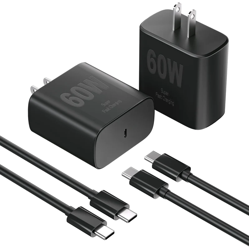 60W Super Fast Charger Samsung Charger Android Phone Chargers,2Pack USB C Charger Fast Charging Block & 10FT USB C Cable Cord fo