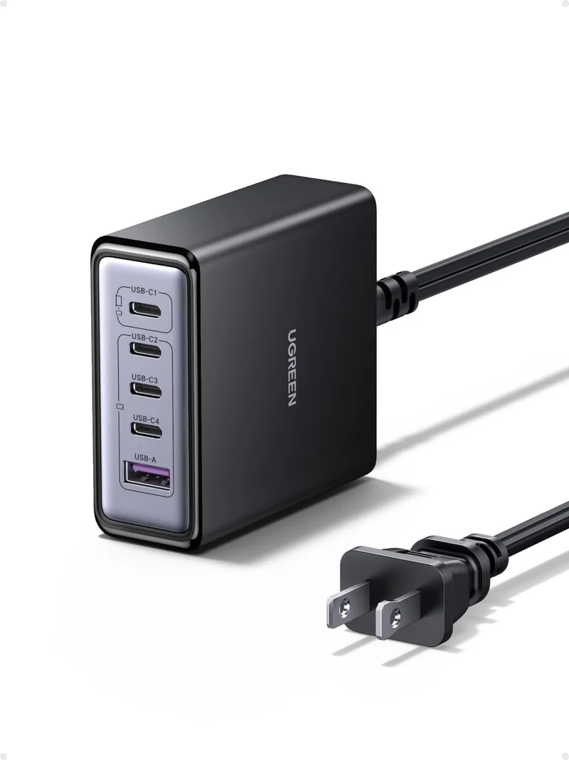UGREEN 65W GaN Charging Station, 5Port USBC & USBA Fast Charging Power Hub, Compact Desk Station Compatible with iPhone 17/16