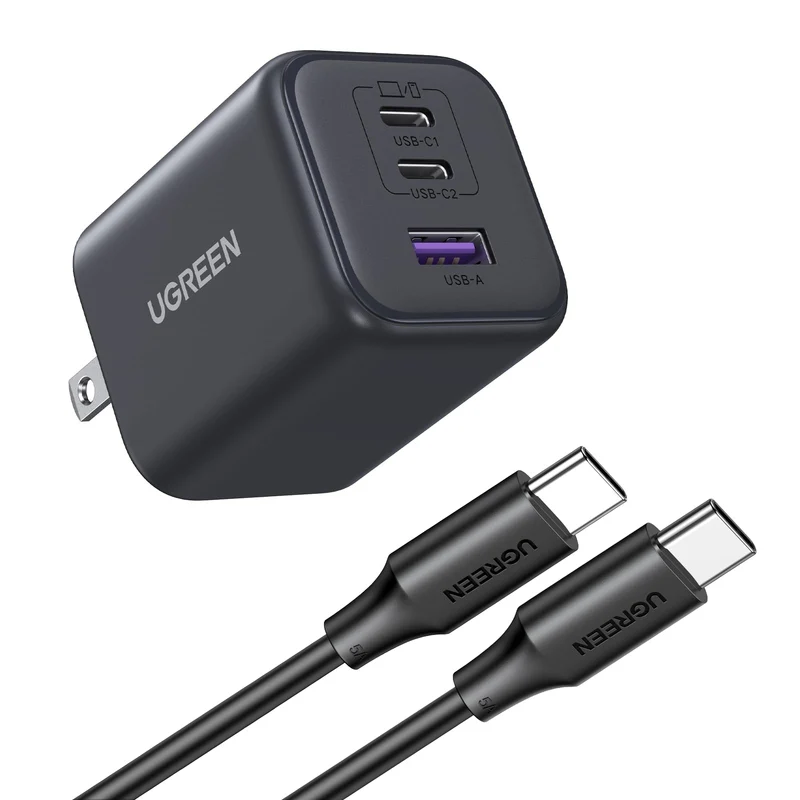 UGREEN 45W USB C GaN Charger for iPhone 17, PPS 3 Port Super Fast Charger Block for iPhone 17/16, Galaxy S26/S25/S24, Pixel, iPa