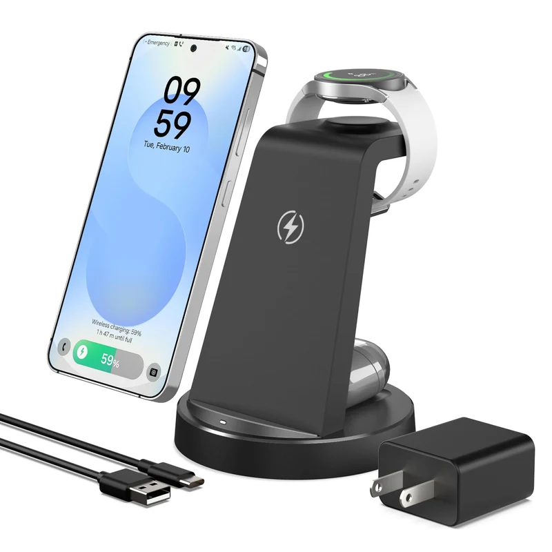 Wireless Charger for Samsung, 3in1 Android Charging Station