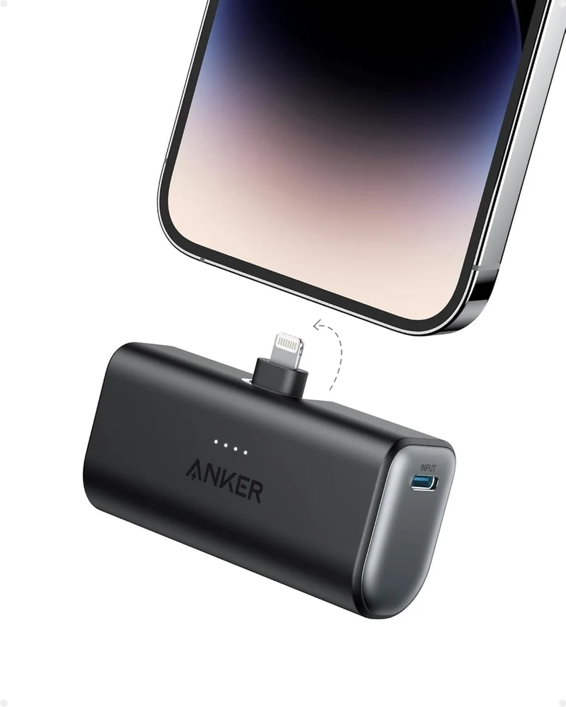 Anker Nano 5,000mAh Portable Charger for iPhone, MFi Certified Builtin Lightning Connector, 12W Compact Battery Pack for iPhone