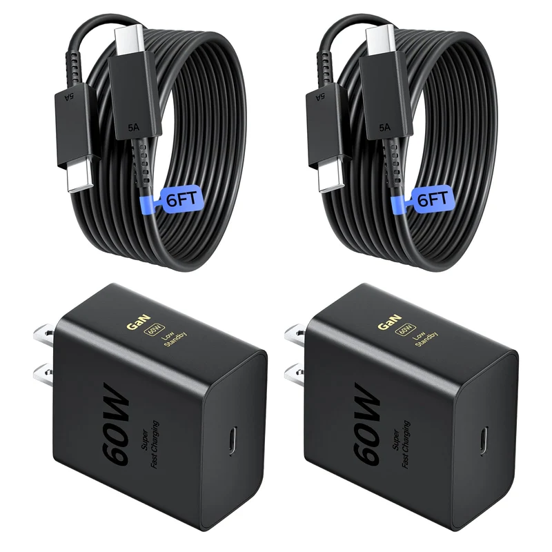 ANWPF 2 Pack 60w Super Fast USB C Charger, Type C Charger Fast Charging