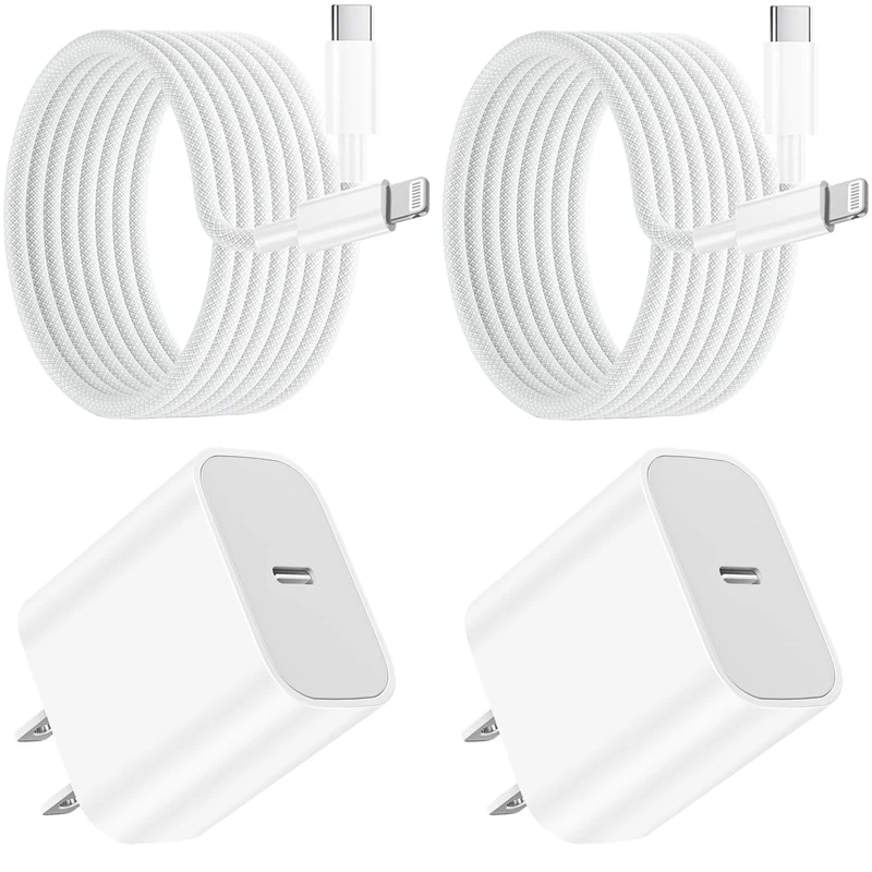 iPhone Fast Charger, Apple MFi Certified 6FT Lightning Cord 20W USB C Block