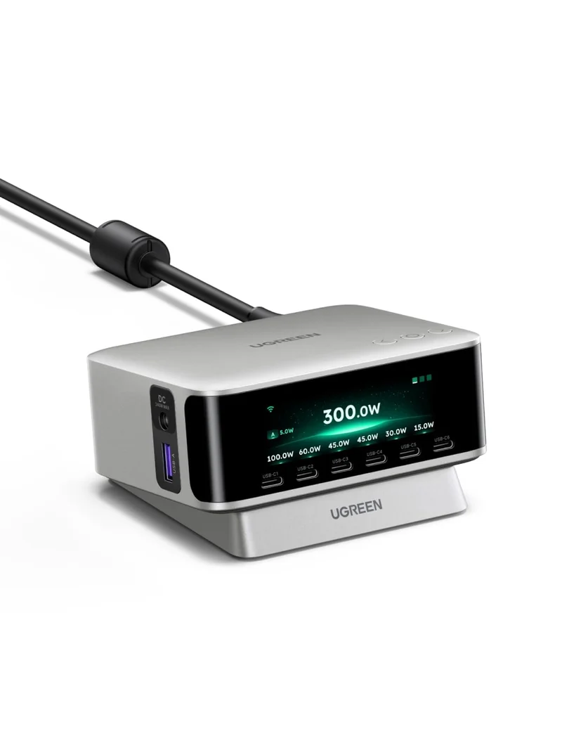 UGREEN Nexode Pro 300W Charging Station with Smart Display, 8Port Charger