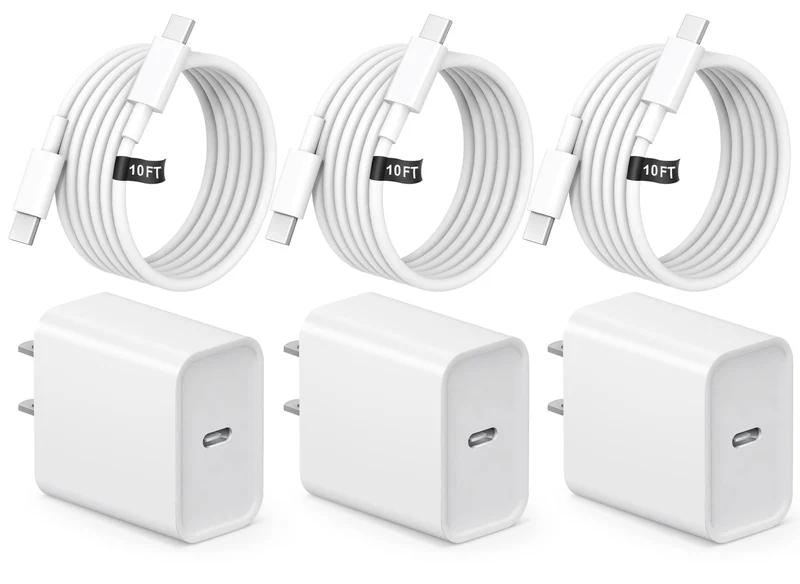 iPhone 17 16 15 Fast Charging 10FT Long USB C Charger Type C Charger 3 Pack Fast Charger USB C for iPhone 17/17 Plus/17 Pro/17 P