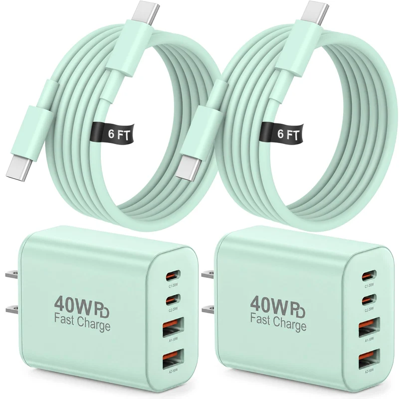 USB C Charger Block 6FT Type C Charger Cable Fast Charging Multiport Power