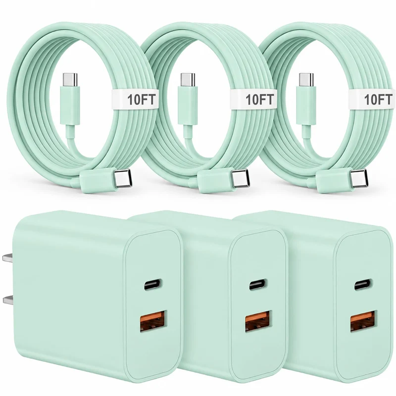 iPhone 17 16 15 Charger Fast Charging Type C Charger USB C Chargers Green