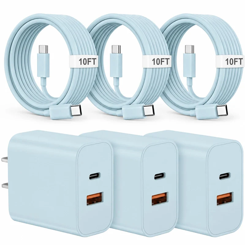 iPhone 17 16 15 Charger Fast Charging Type C Charger USB C Chargers Blue
