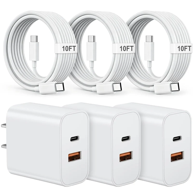 iPhone 17 16 15 Charger Fast Charging Type C Charger USB C Chargers White