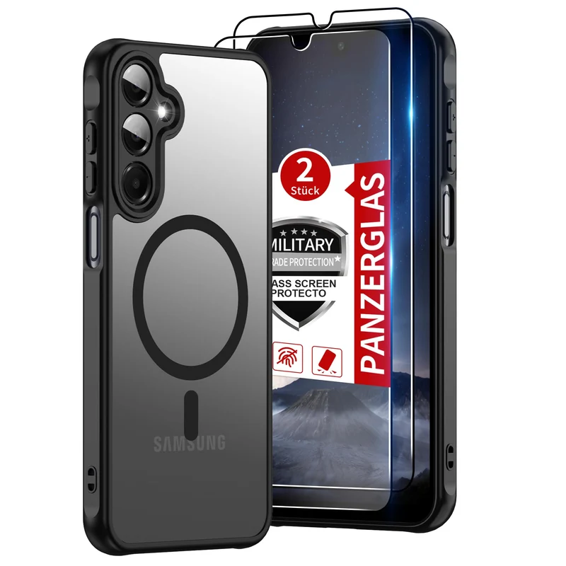 Pilaru Magnetic for Samsung Galaxy A16 5G Phone Case with Screen Protector (Builtin Magnets) (Military Grade Drop Protection) S