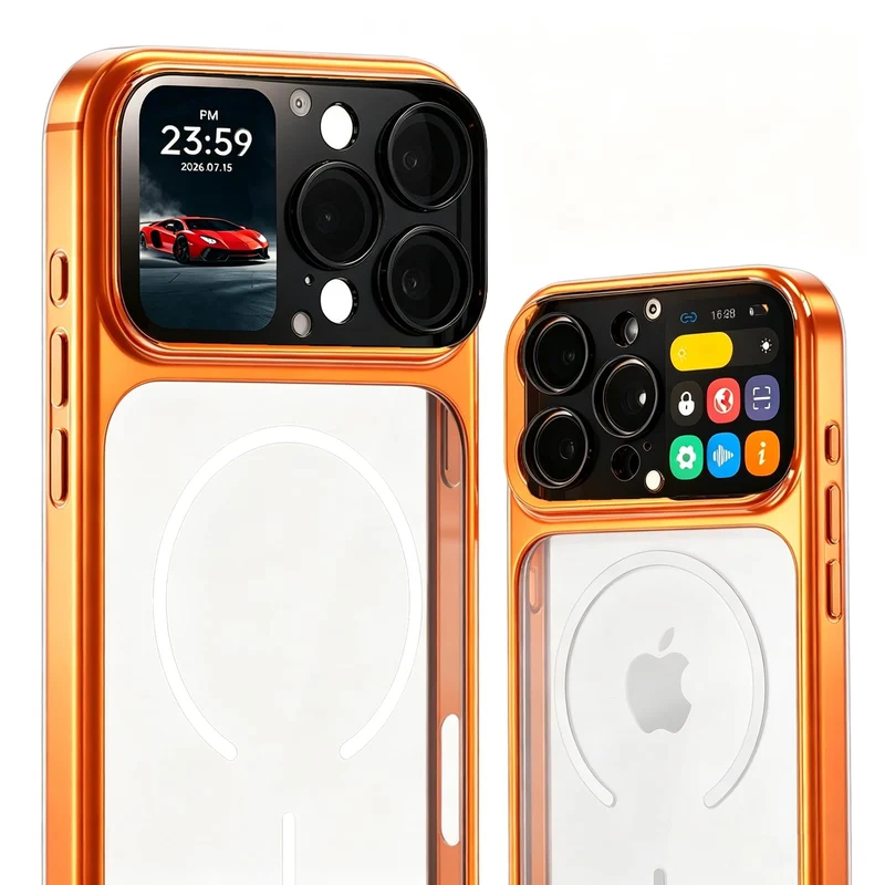 LERBCFM Phone Case for iPhone 16 Pro Max with 1.85 Inch Smart Display, 2026 New Tech Rechargeable and Syncs with Phone Photograp