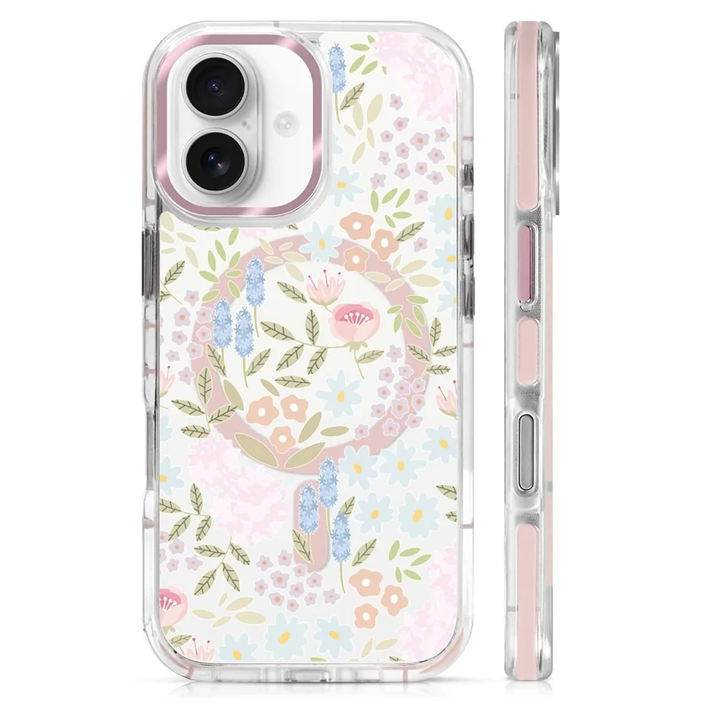 casesok for iPhone 17 Case Compatible with Magsafe,Clear Aesthetic Design Cute for Girls Women,AntiDrop Protective Hard Phone C