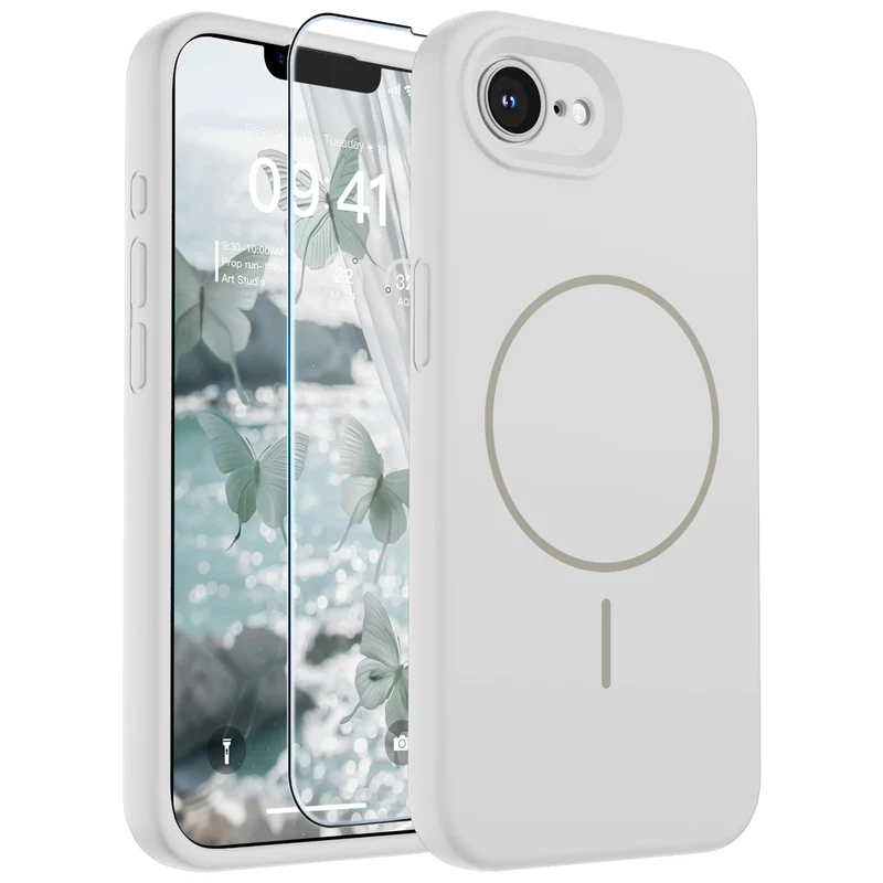 SUPFINE Silicone & Magnetic for iPhone 17e Case/iPhone 16e Case White