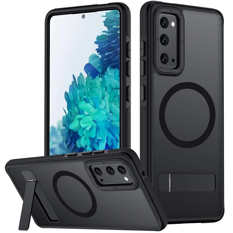 Mondelete for Samsung Galaxy S20 FE Case, [Compatible with MagSafe], Adjustable Kickstand,Military Grade Drop Tested, Translucen