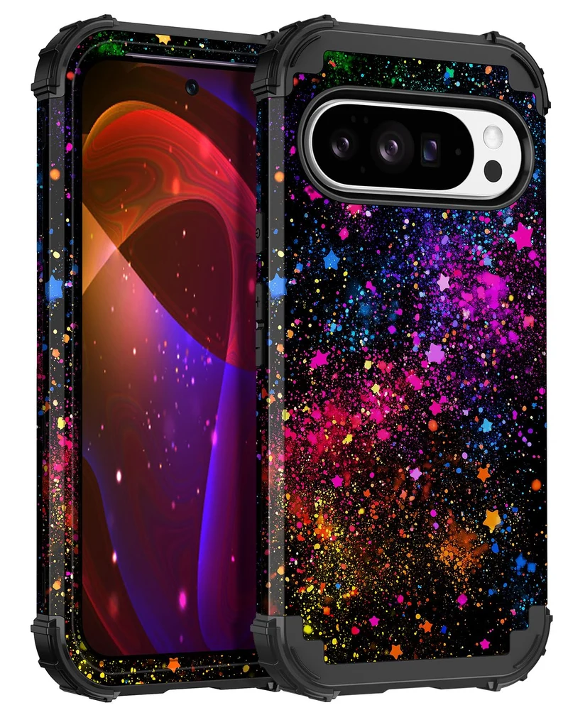 Miqala for Google Pixel 11 Case/Pixel 11 Pro Case,Glow in The Dark Three Layer Heavy Duty Shockproof Full Body Protection Hard P