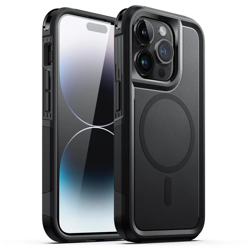 JETech Rugged Magnetic Case for iPhone 14 Pro, Black