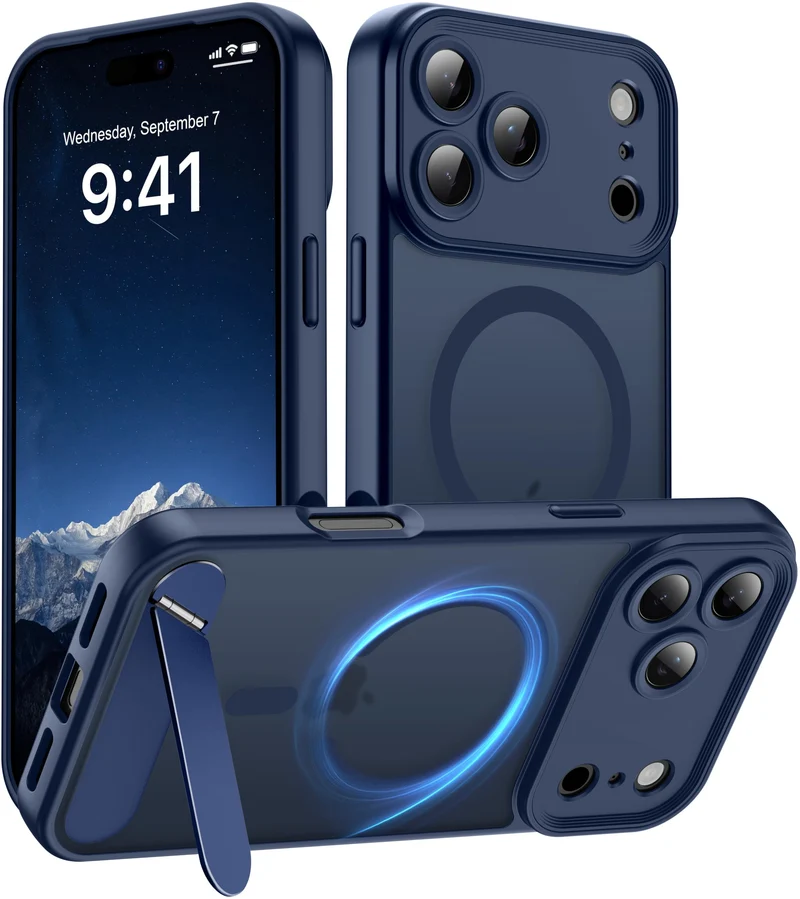 AMILIFECASES Magnetic Compatible with IP 18 Pro Max Case, [Builtin Kickstand][Full Camera Protection][Compatible with MagSafe][