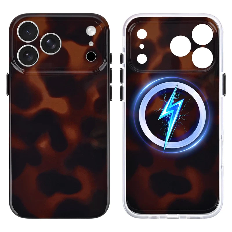 Magnetic for iPhone 17 Pro Case Cute Tortoise Shell Shockproof CoverBrown