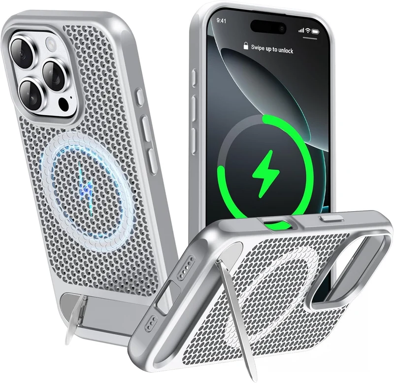 ZHOGTNEG for Magnetic Heat Dissipation case for iPhone 16 Pro,Silver