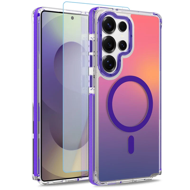 MOWIME Magnetic Case Fit for Samsung Galaxy S25 Ultra, Fluorescent, Purple