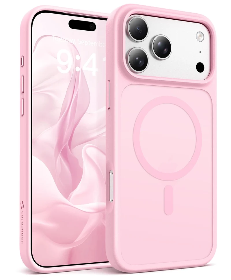 SuydanBox Magnetic & Shockproof for iPhone 17 Pro Case Chalk Pink
