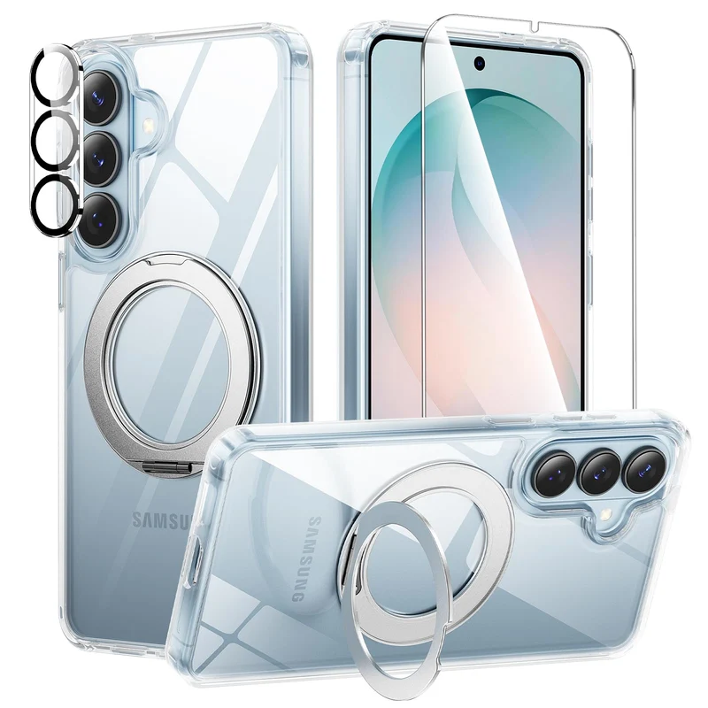 Bitowik 360Ring Stand for Samsung Galaxy S26 Plus Case 6.7, Clear