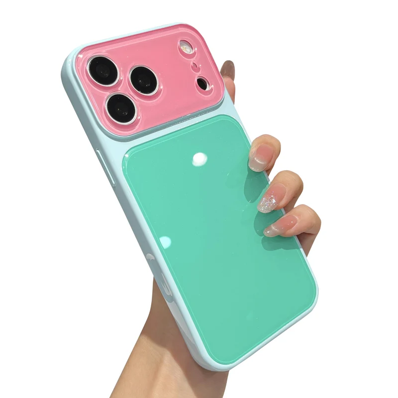 Caseative for iPhone 16 Pro Max Case, Green Pink