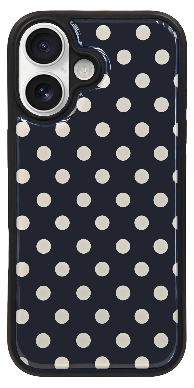 SenRiCase Cute Polka Dot Phone Case for iPhone 17, Black