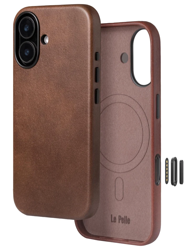 Le Pelle Handcrafted Premium Italian Leather Case for iPhone 17 [Builtin Camera Control] Compatible with Magsafe TwoTo