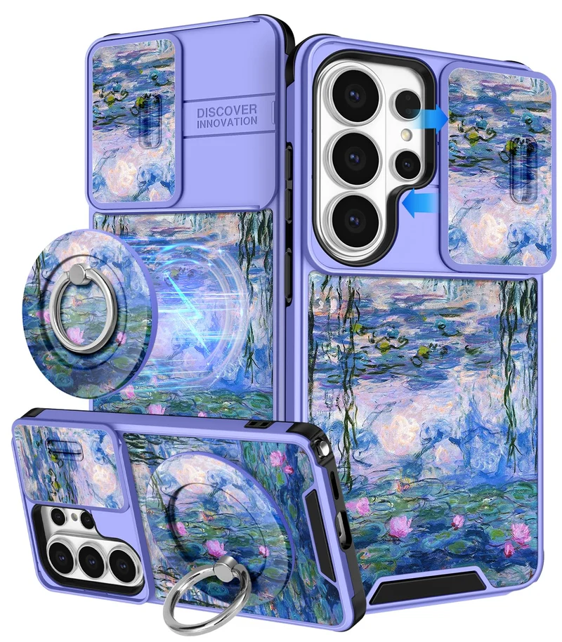 Buleens for Samsung Galaxy S26 Ultra Case with Ring Stand & Camera Cover Aesthetic Cute Designed for Women Girls Girly Kawaii