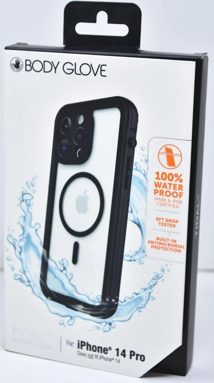 Body Glove Tidal Waterproof Case with Magsafe for iPhone 14 Pro Black/Clear