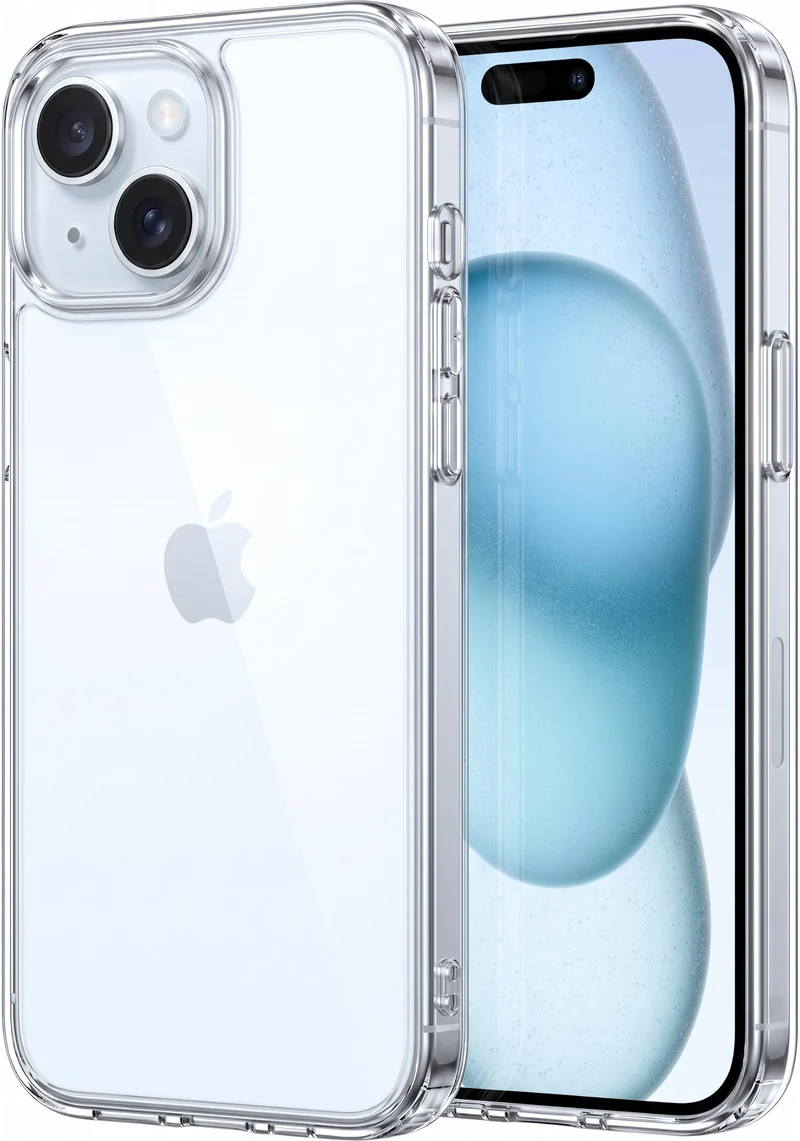 Oprimio Crystal Clear Case for iPhone 15, Silicone Case, 100% Transparent, German Material, Ultra Thin, Clear Mobile Phone Case