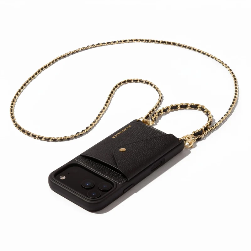 Bandolier Lily Crossbody Phone Case Two Straps iPhone 16 Pro Black