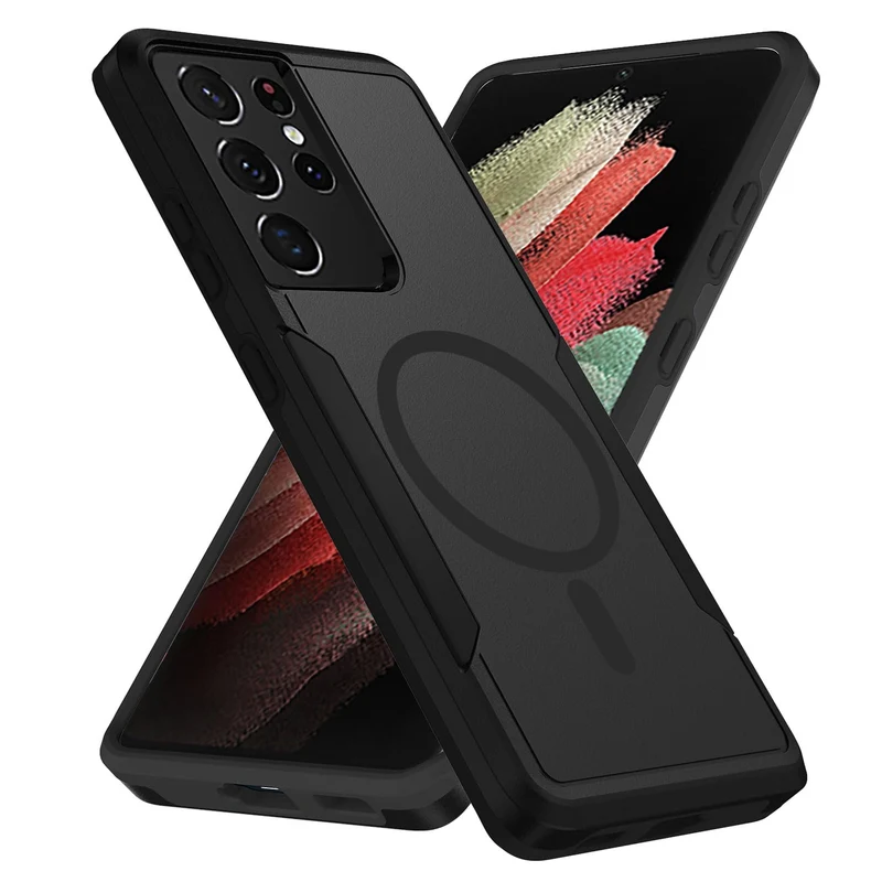 Teayoha for Samsung Galaxy S21 Ultra Case,Fit for Magsafe Dual Layer Black