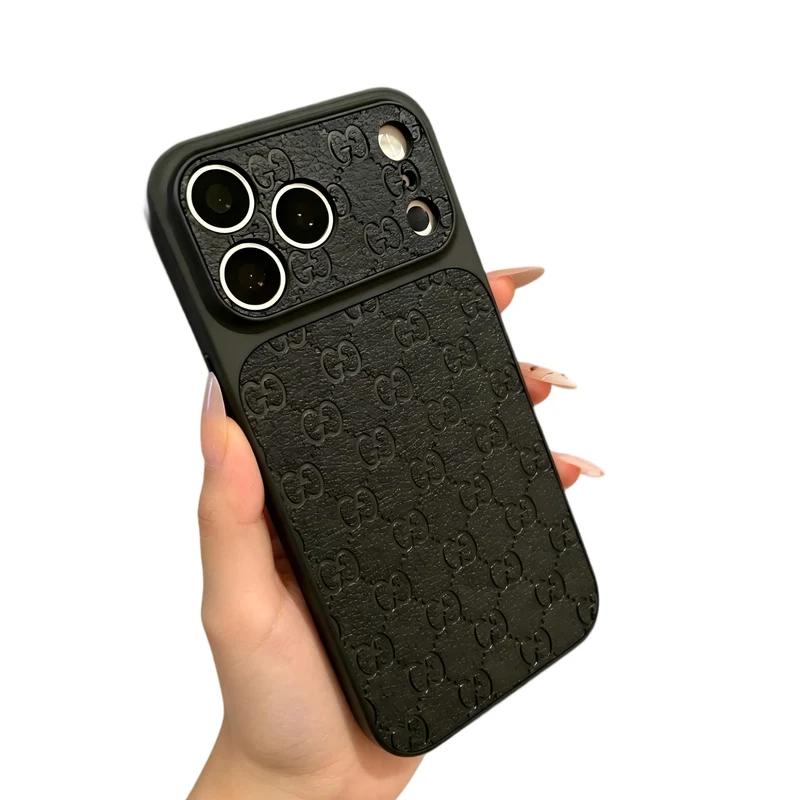 Sriyso Designer Leather Case for iPhone 17 Pro Max,Black